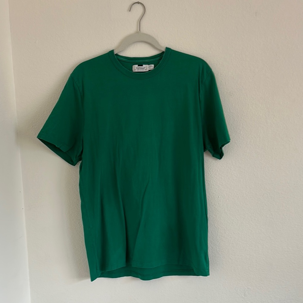 Topman Green Short Sleeve Tee Classic Crew Neck